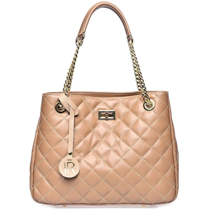 Isabella Rhea Beige Rundleer Tas