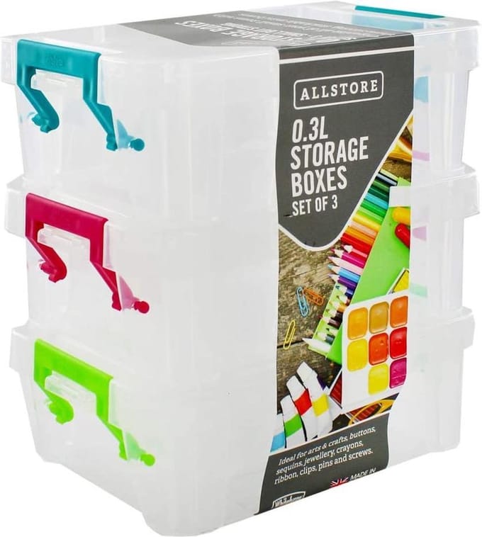 Whitefurze Opbergbox Allstore 300 Ml Polypropyleen 3-delig