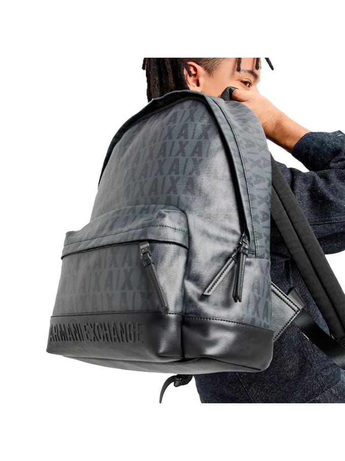 Armani Exchange Zwart/Grijs Rugzak Met Logoprint