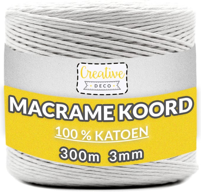 Creative Deco Wit Macrame Koord – 300m – Katoen, 12-laags