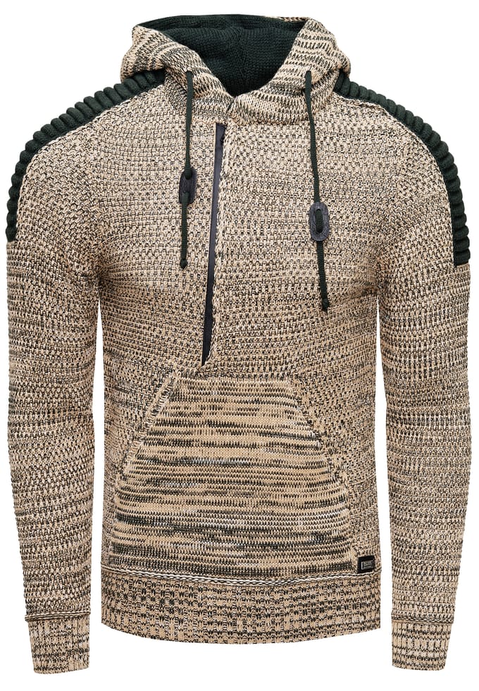 Chunky contrasterende hoodie met 1/2 rits