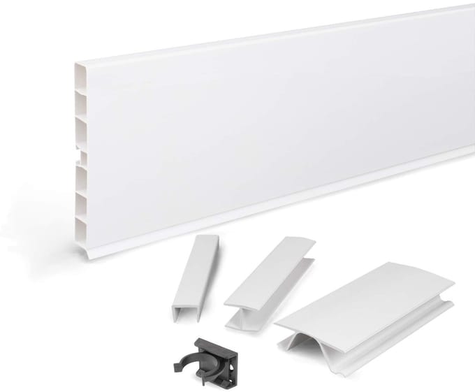 Kunststof Plint voor Keuken Sokkel 150 mm Wit Hoogglans 1,5 Meter