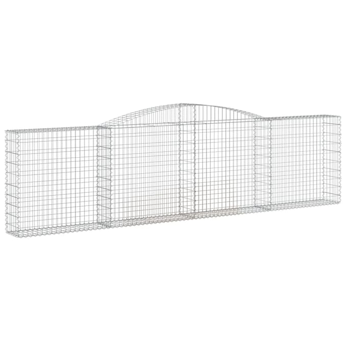 vidaXL - Schanskorf - gewelfd - 400x30x100/120 - cm - gegalvaniseerd - ijzer