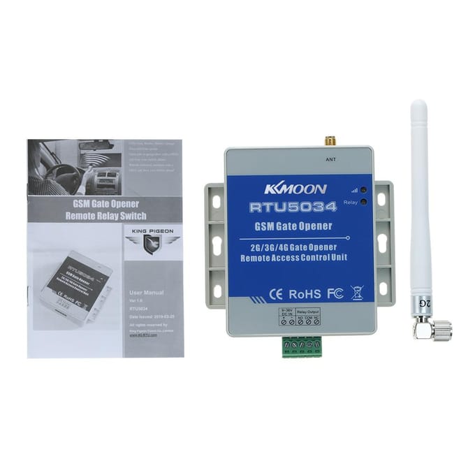 KKmoon GSM Deuropener Afstandsbediening Gratis Oproep SMS Commando 850/900/1800/1900MHz gray