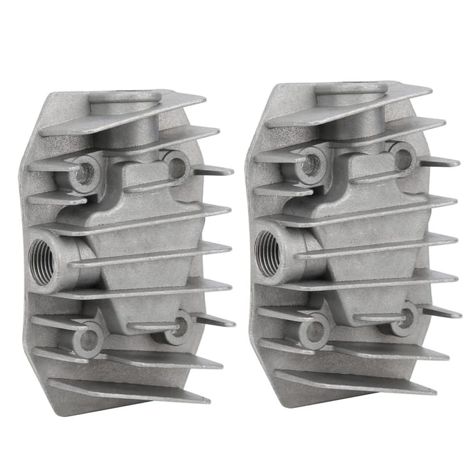 2 Pièces Culasse de Compresseur d'Air 4 3 5P Raccords en Aluminium Couvercle de Refroidissement 48mm x 72mm