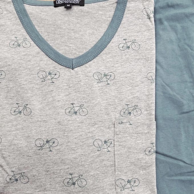 Outfitter heren shortama - maat M - Fiets - grijs mêlee