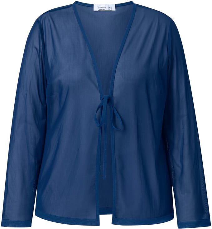 MIAMODA - Dames - Mesh-jasje A-lijn strikband - Donkerblauw - Maat 44