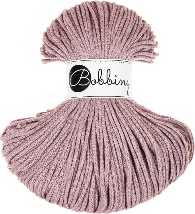 Bobbiny Junior braided cord 3 mm - Mauve