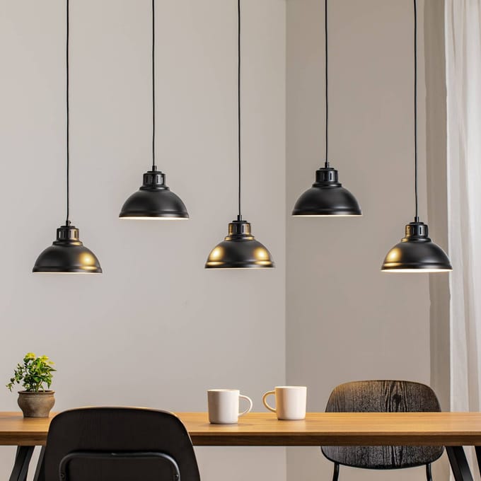 Sven Hanglamp Zwart Wit Metaal Industrieel Loft Stijl 5xE27