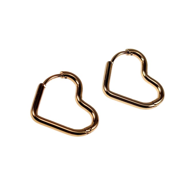 19mm x 18mm Hart Oorbellen Dames - Verguld RVS - Oorringen