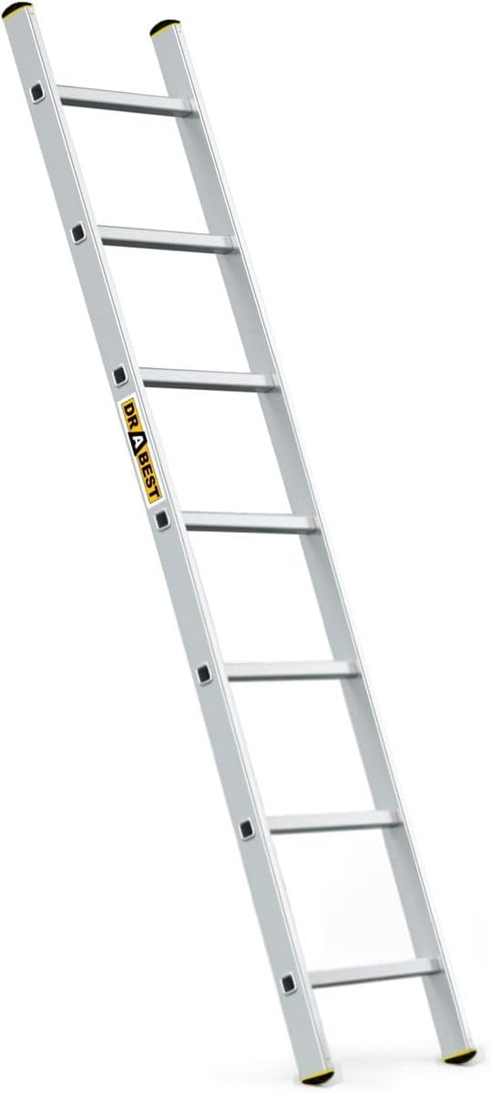 Aluminium Stepladder with 7 Steps and Ladder Hook - Lightweight, Non-slip, and Corrosion Resistant