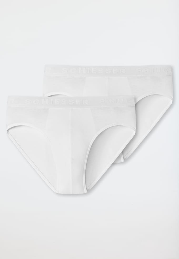 Slips, set van 2, met geweven elastische tailleband, wit - 95/5 140