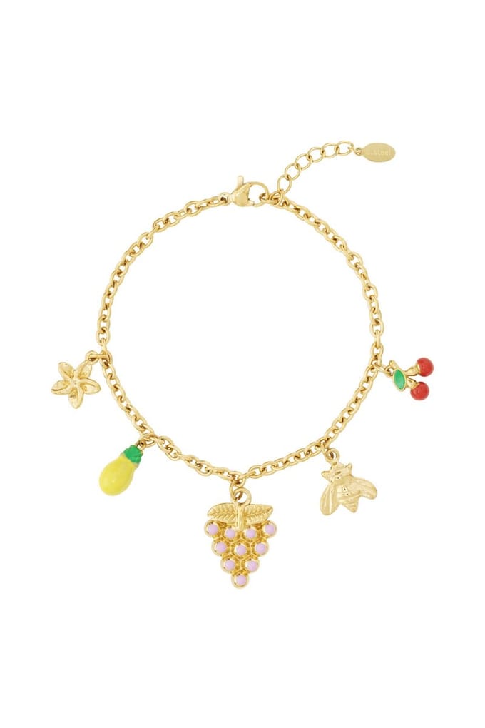 Fruitige bedeltjes armband