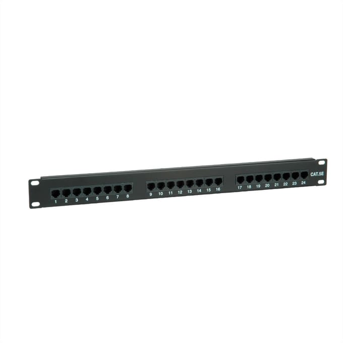 VALUE Cat.5e (Class D) 19 Patchpanel, 24 Poorten, onafgeschermd, zwart