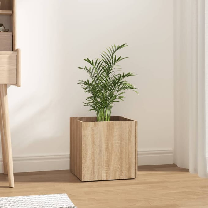 vidaXL - Plantenbak - 40x40x40 - cm - bewerkt - hout - sonoma - eiken