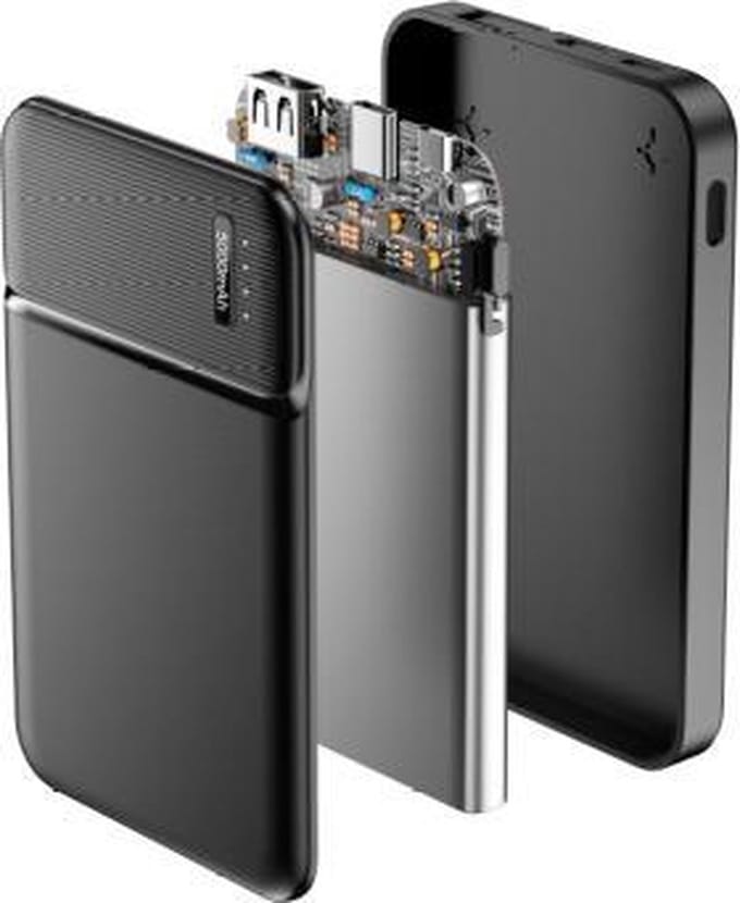 MaXlife, Powerbank 5000mAh USB Uitgang 2.4A, Zwart