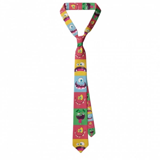 Stropdas-Grappig- Gekkebekken-RozeRood-Geel-Polyester - Charme Bijoux