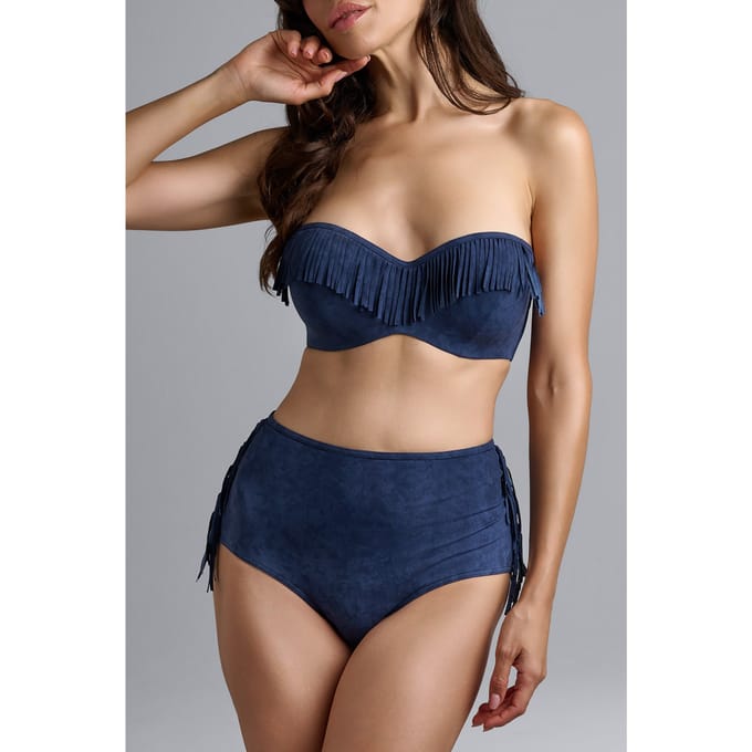 Marlies Dekkers Alabama Swing Deep Blue Waves Strapless Bikini Top Größe: 70E | Bikinis Outlet | Damen | Blau