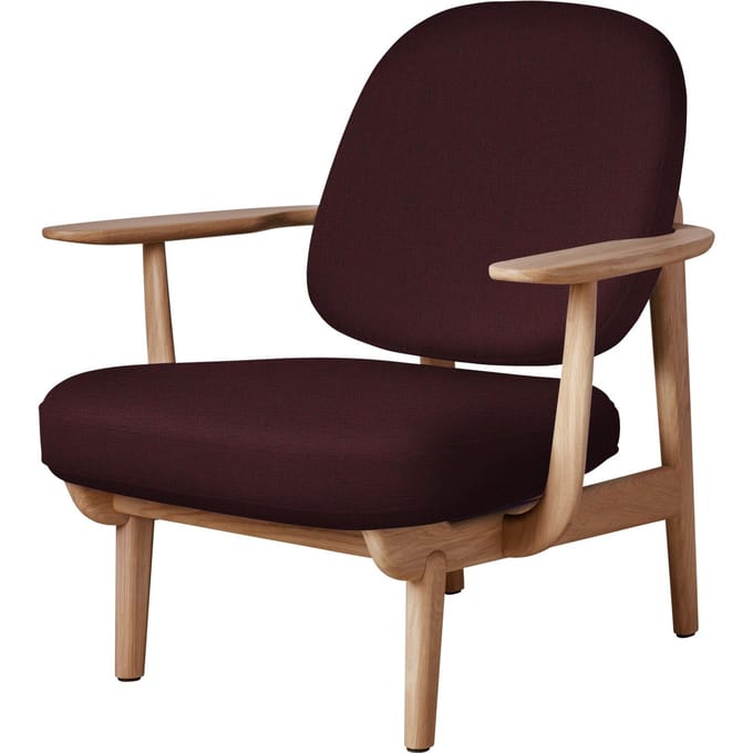 Fritz Hansen Fred Loungefauteuil - JH97 - rood - eiken geolied