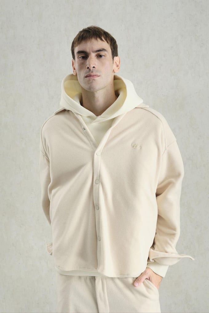 Oversized Pluche Shirt met Drukknoopsluiting