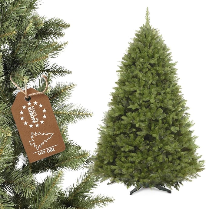 Kunstkerstboom 180 cm - Levensechte PVC Kerstboom met Stabiliteitsstandaard