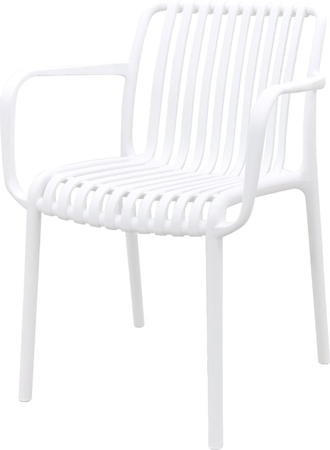 Stripe stapelbare tuinstoel - Wit