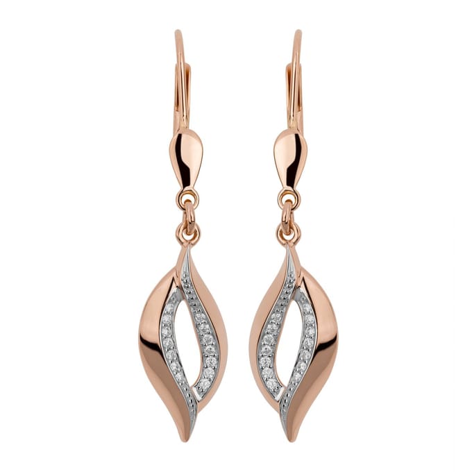 Orolino Ohrringe 585 Gold rosé mit 28 Brillanten 0,10ct.