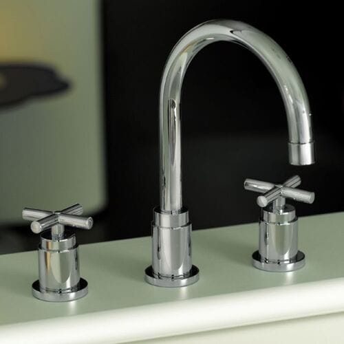 Kronenbach Zeta 2.0 three-hole basin mixer with drain 534802CRKB