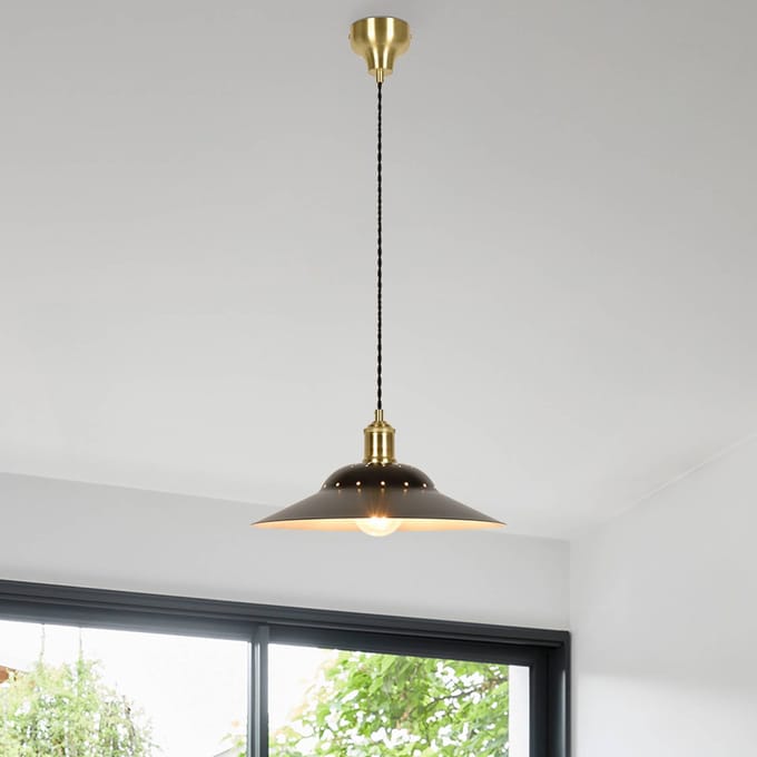 COREP Hanglamp Louise, matzwart, Ø 38 cm, metaal