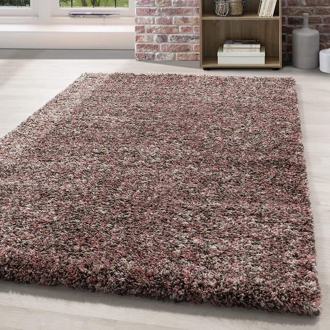 Flycarpets Lorium Vloerkleed - Roze / Beige / Mocca - Hoogpolig - 280x380 cm