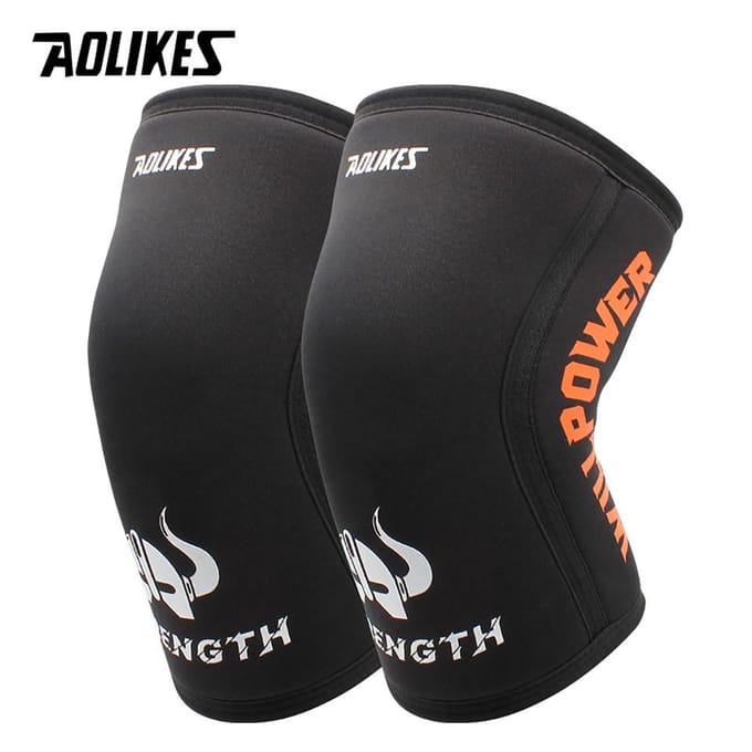 Genouillères Aolikes 7 mm Pour Haltérophilie Powerlifting Squats Pour Hommes Femmes Support Compression M