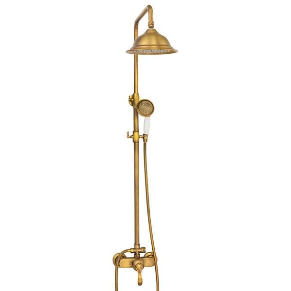 SILLA Regendouche Set - Retro ééngreeps Doucheset - Uittrekbare Doucheset met Handdouche + Regendouchekop - Antiek Koper