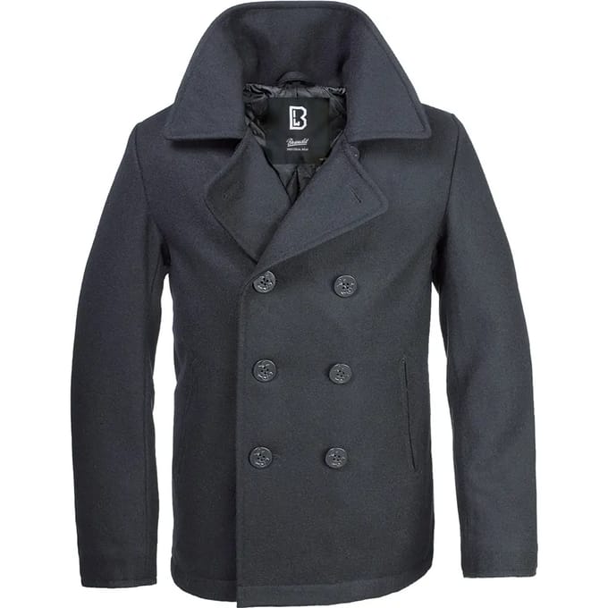 Brandit Uniformjas - Pea Coat - M tot 5XL - voor Mannen - zwart