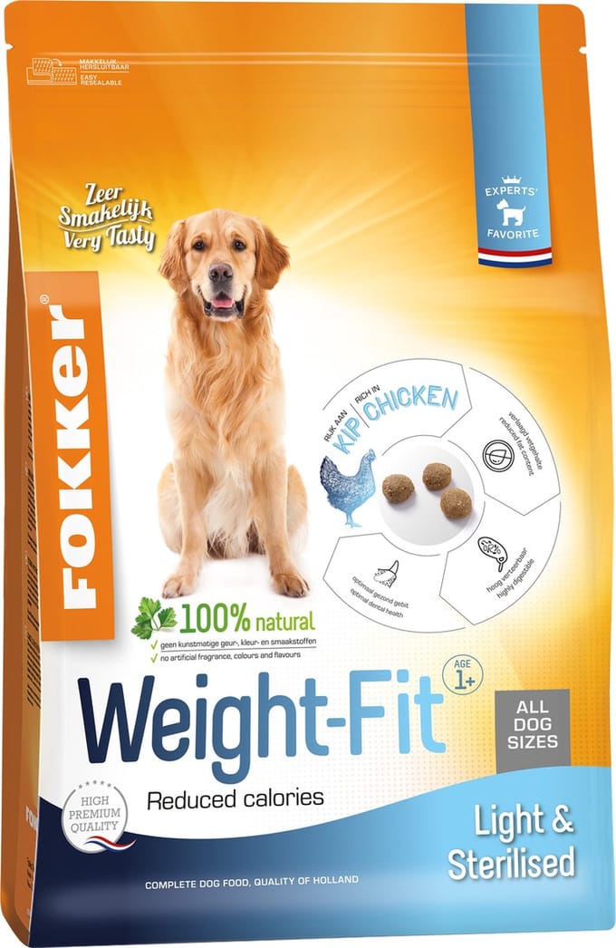 Fokker Dog Weight-Fit Kip - Hondenvoer - 2.5 kg