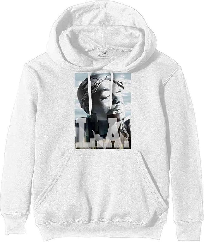 Tupac - LA Skyline Hoodie/trui - XXS - Wit