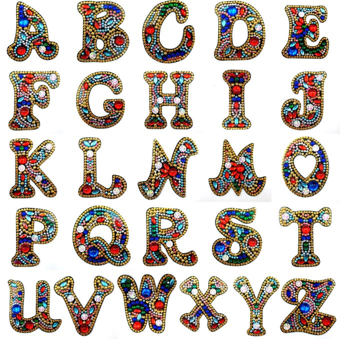 Sleutelhanger letter E - Diamond painting - compleet pakket - Diamond painting by Wietske