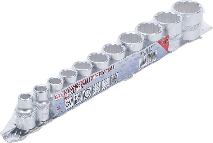 BGS Doppenset, twaalfkant 3/8 inches 11 delig