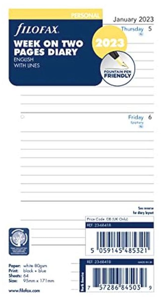 Dinsdag Planner Vullingen - Persoonlijk Compact Formaat - Weekoverzicht, 2023
