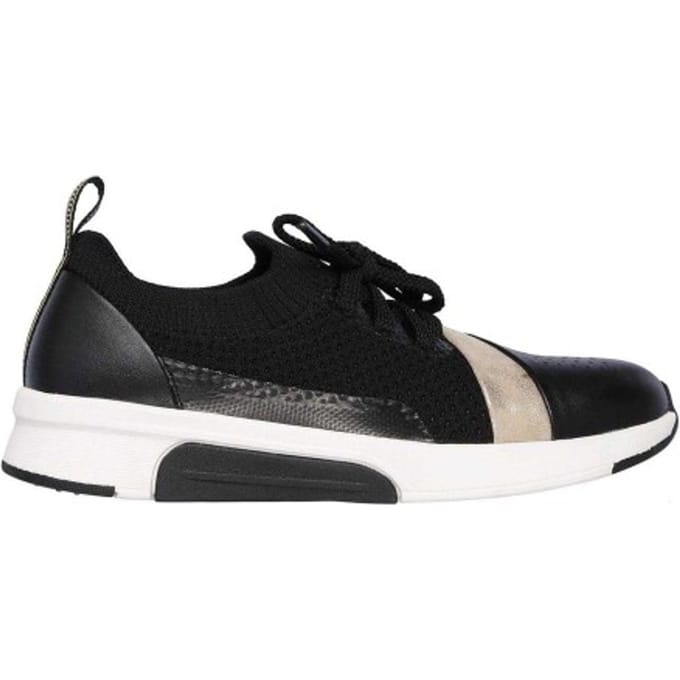 Skechers Dames/Dames Modern Jogg Leren Trainers (Zwart/Goud)