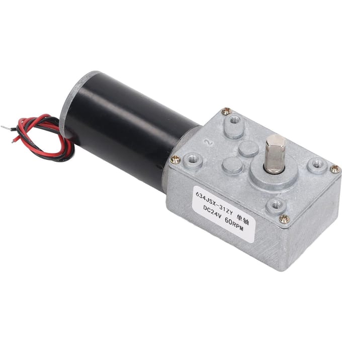 DC24V Zelfvergrendelende Wormwielmotor Reversibel Enkele As Snelheidsreductiemotor 634JSX 31ZY 60RPM