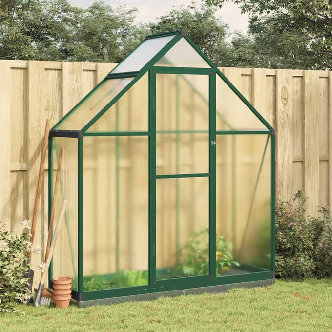 vidaXL - Tuinkas - met - basisframe - 169x58x202 - cm - aluminium - groen