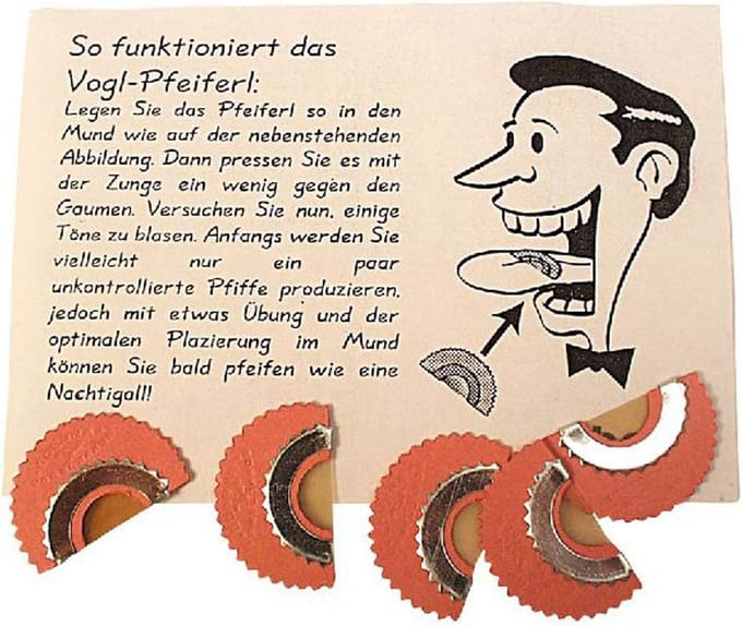 Vogl-Pfeiferl Nachttegaal Fluit Set van 5 - Traditionele Vogelfluitjes voor Vogelgeluiden