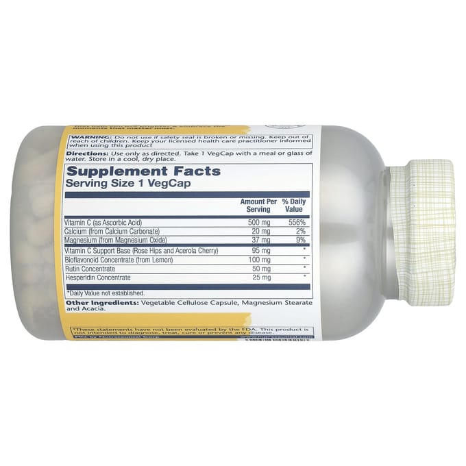 Gebufferd Vitamine C met Bioflavonoïde Concentraat, 500 mg, 250 Plantaardige Capsules