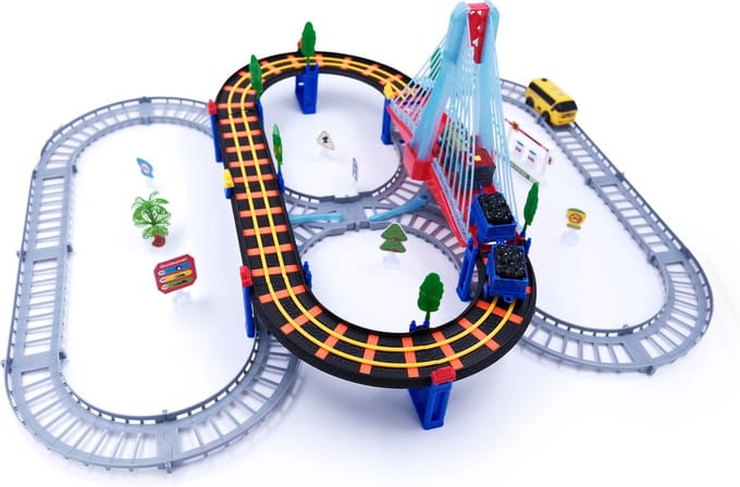 Zoem - Treinbaan Met Wissel - Brug - Accessoires - Elektrisch - Spoorbaan