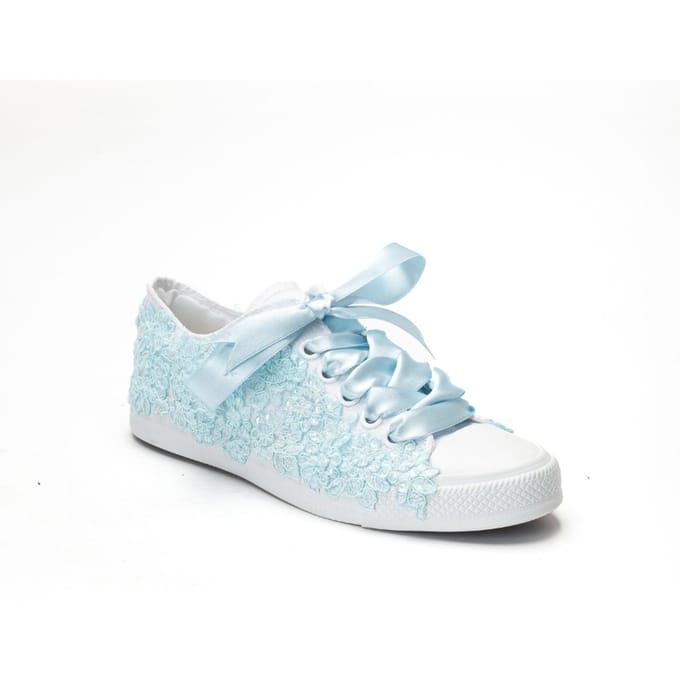 Azure Kant Bloem Bruids Sneaker
