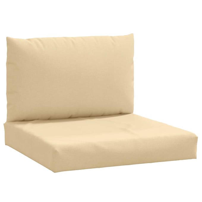 vidaXL - Palletkussens - 2 - st - stof - gemêleerd - beige