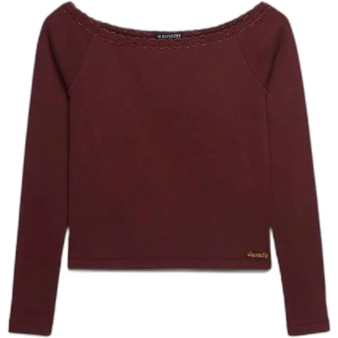 Dames T-shirt met kant Superdry Ath Ess