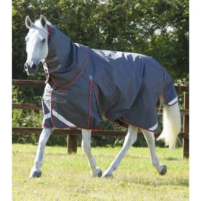 Waterdichte paardendeken met halsbedekking Premier Equine Buster 50 g
