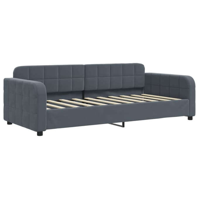 vidaXL - Slaapbank - met - matras - 90x190 - cm - fluweel - donkergrijs