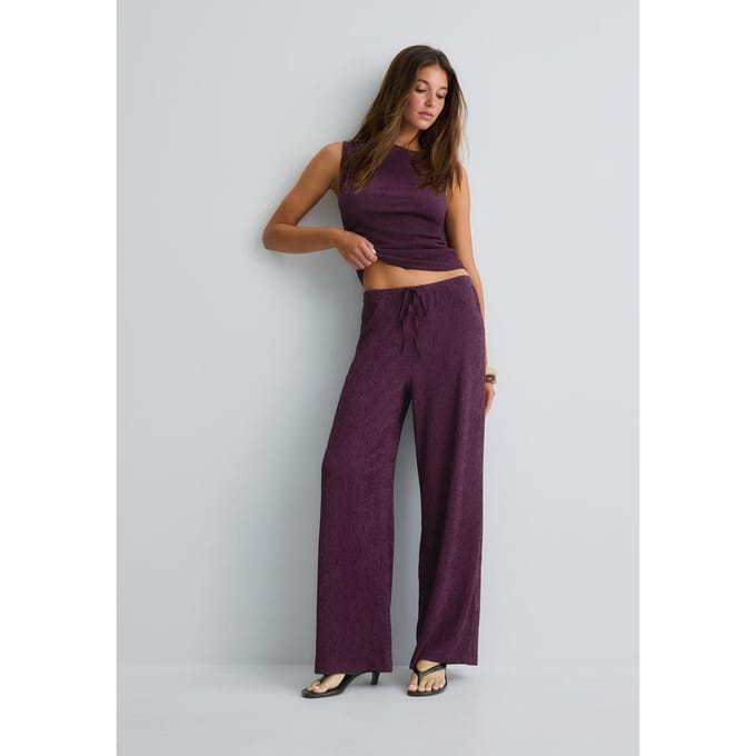 Stradivarius Top met textuur en ruches  Paars XS
